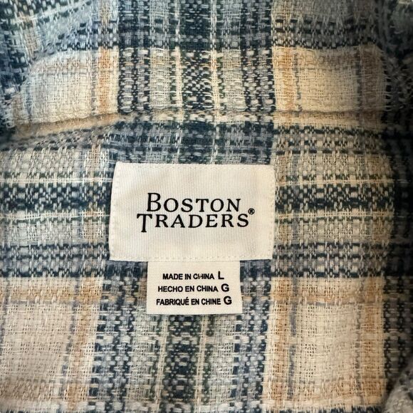 Boston Traders Tweed Plaid Flannel Button Up Shacket Jacket Women's‎ Size L - Picture 3 of 11